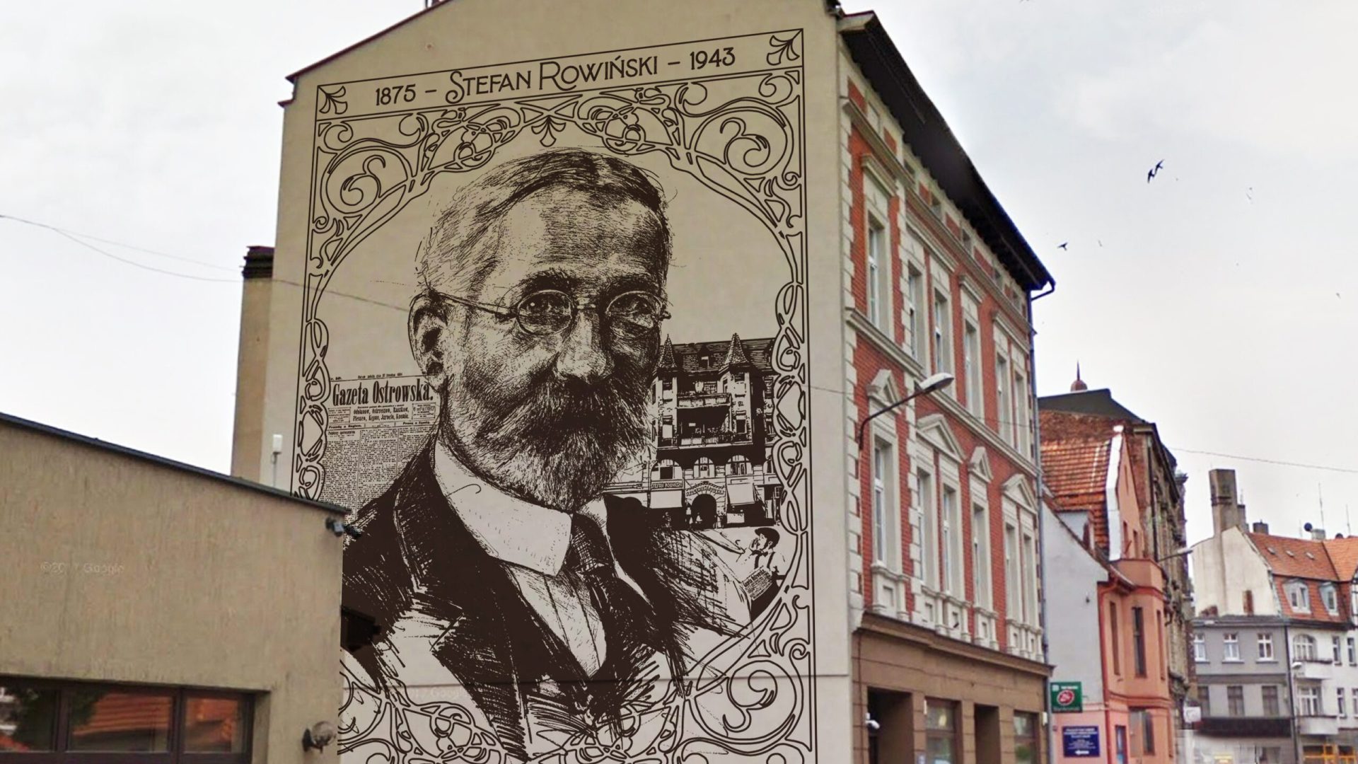 150. rocznica urodzin Stefana Rowińskiego - mural WIZUALIZACJA