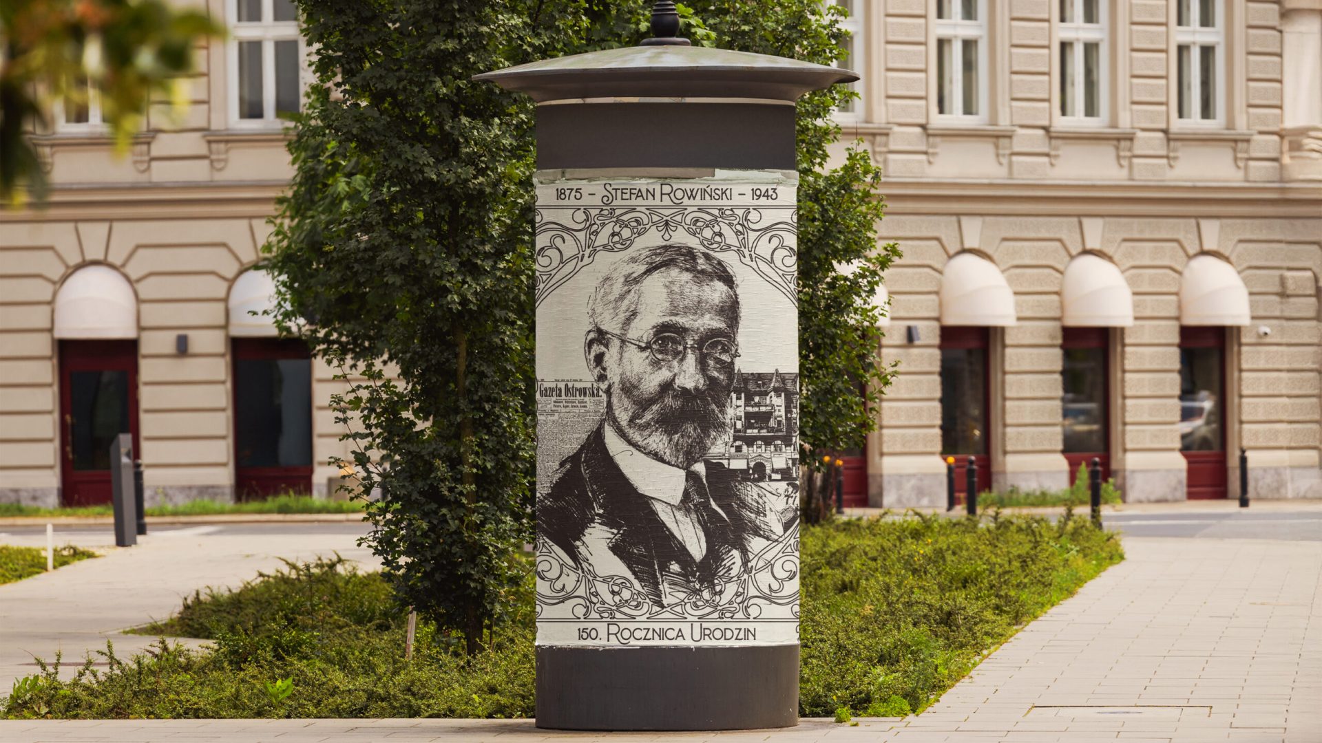 150. rocznica urodzin Stefana Rowińskiego - plakat słup